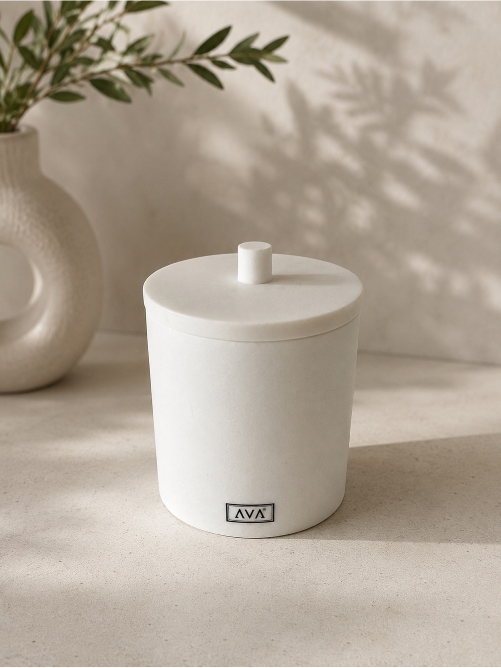 Faux Marble Bathroom Organizer with Lid